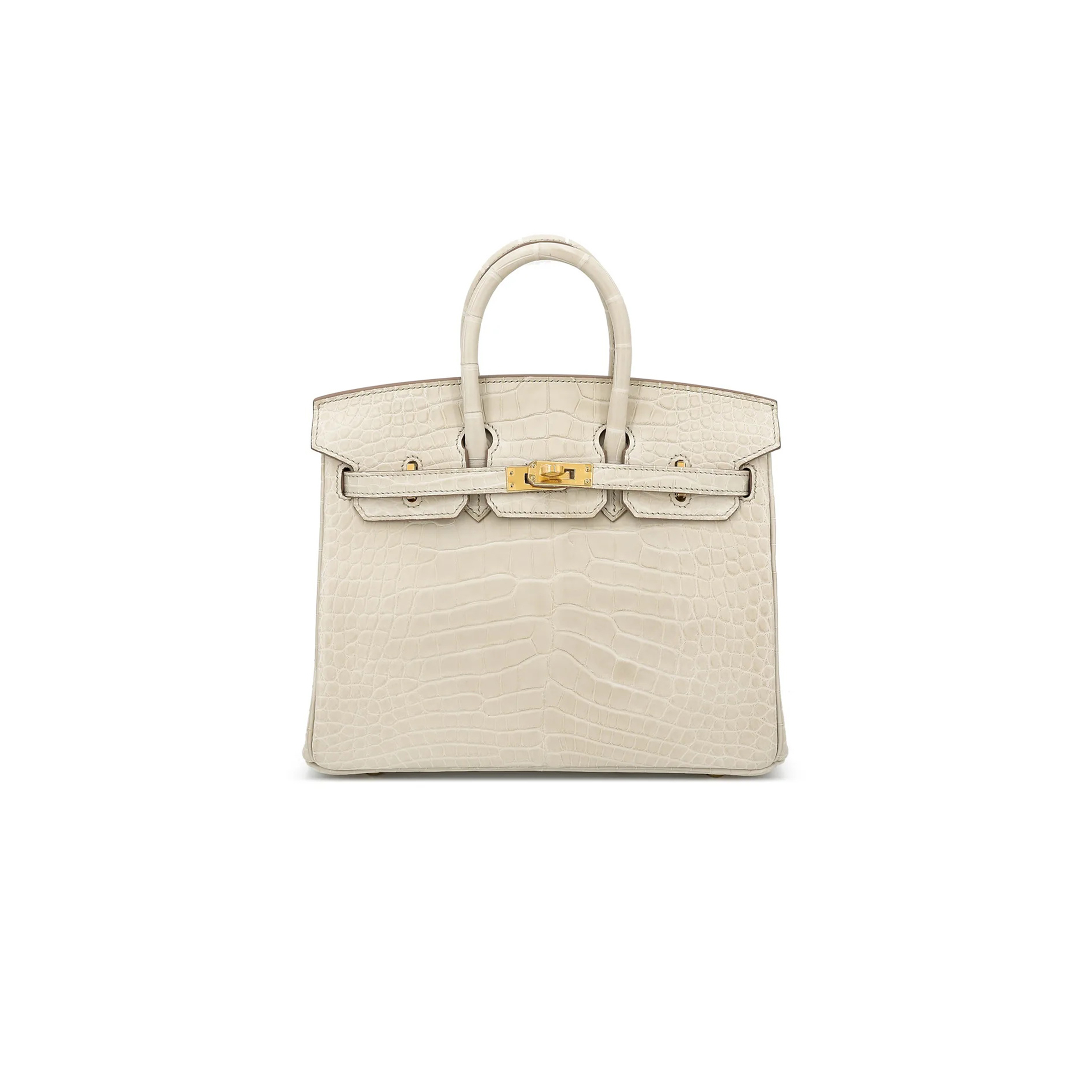 H**mes master birkin 20 crocodile leather glacier white gold buckle h041350ck10 (20*15.5*11cm)